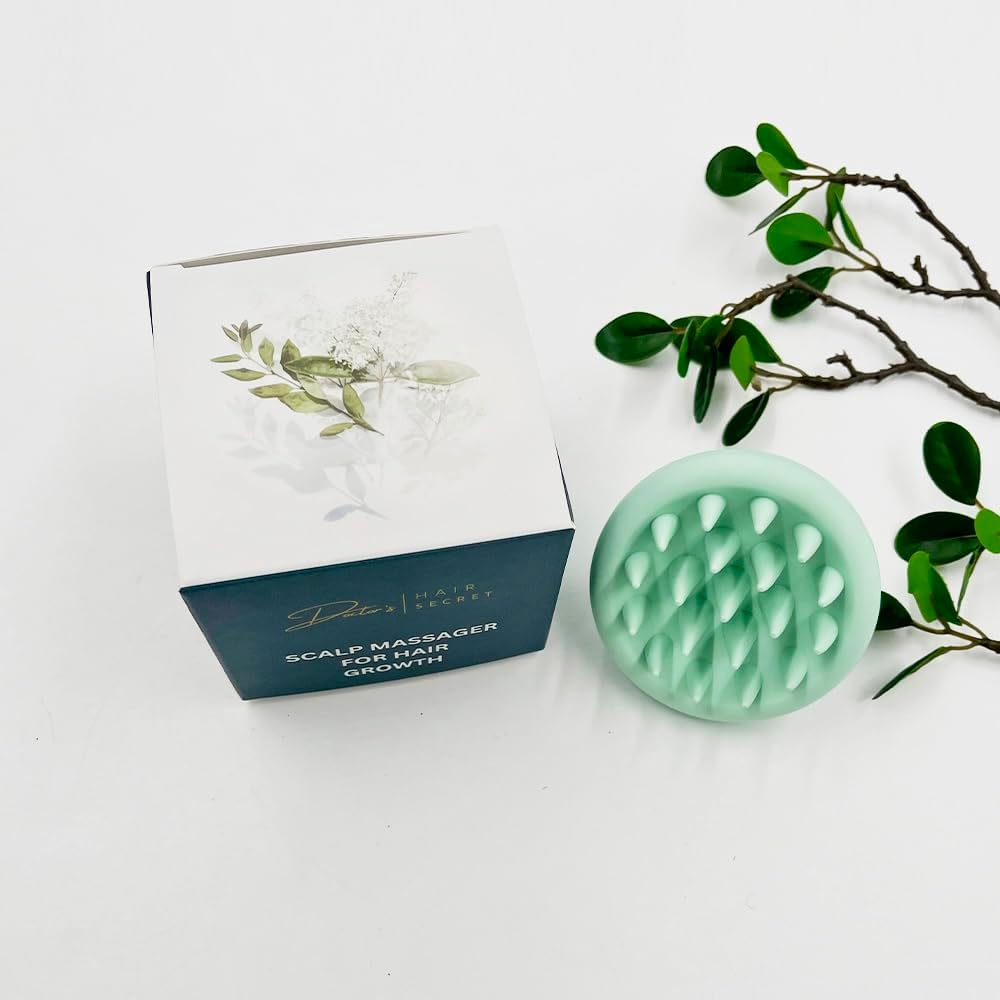 Doctor's Hair Secret Scalp Massager Shampoo Brush Silicone Hair Growth and Scalp Care Shower Brush Head Massager Scrubber Exfoliator for Dandruff, Men, Women and Children, Green