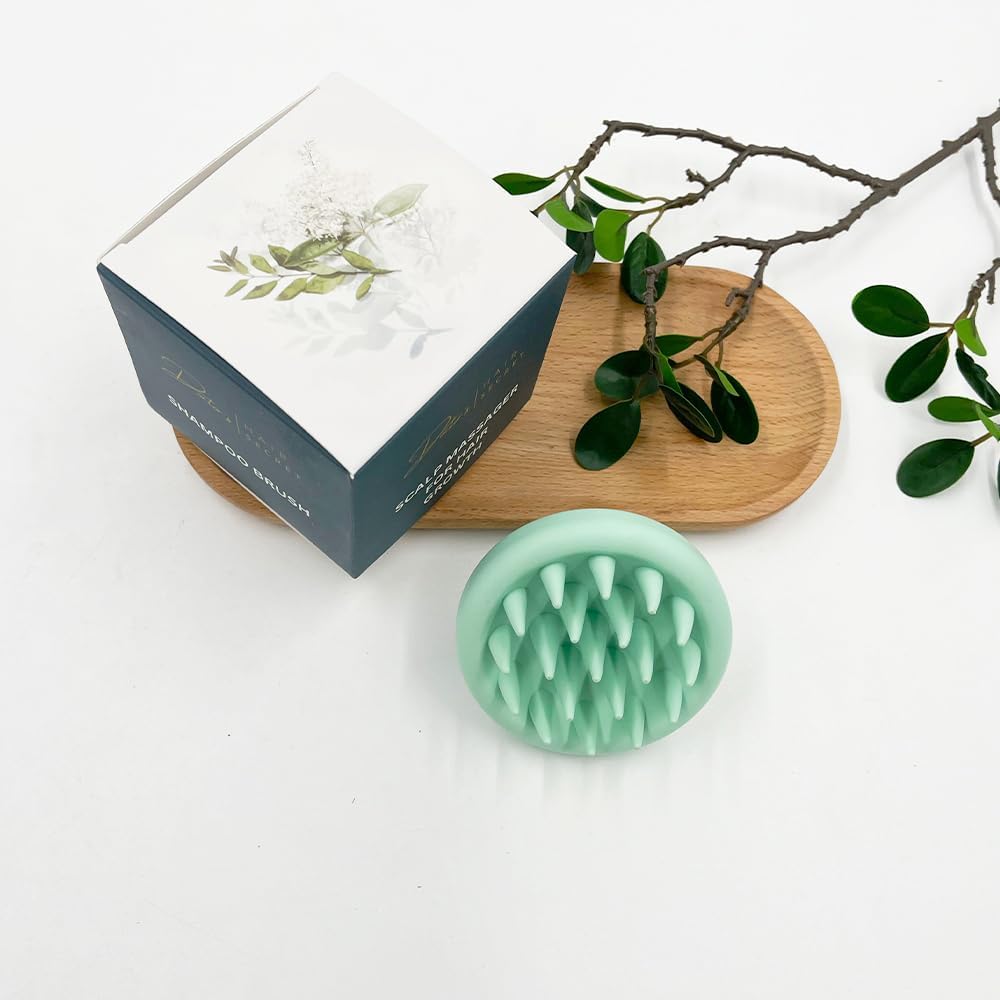 Doctor's Hair Secret Scalp Massager Shampoo Brush Silicone Hair Growth and Scalp Care Shower Brush Head Massager Scrubber Exfoliator for Dandruff, Men, Women and Children, Green