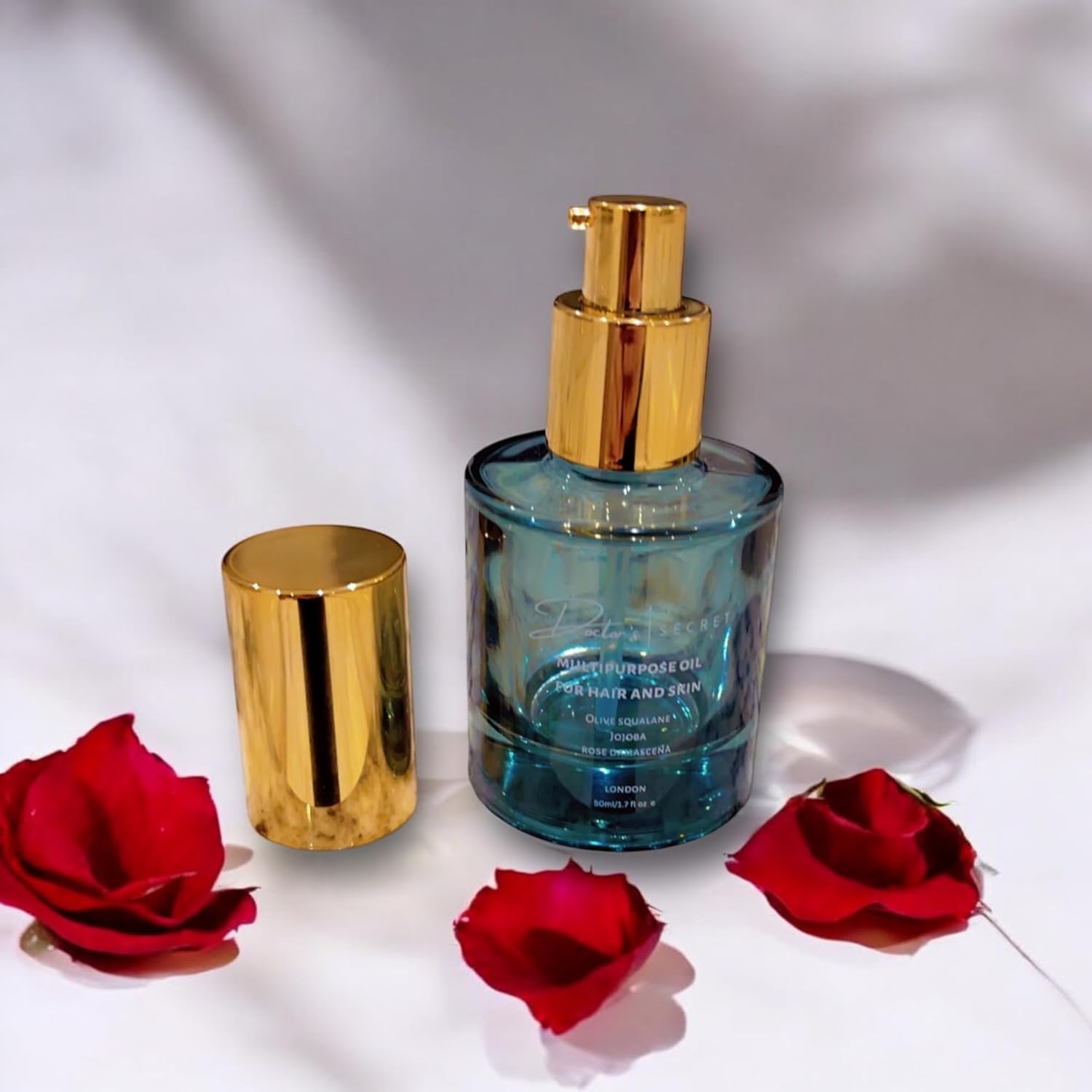 Doctor's Secret Squalane, Rose, Joboba Multipurpose Oil Hair, Face, Body - Leave-In Hair Oil Ends Conditioning Shine Facial Oil Vegan 100% Natural Nourishing Hydrating Glow Glass Skin & Hair