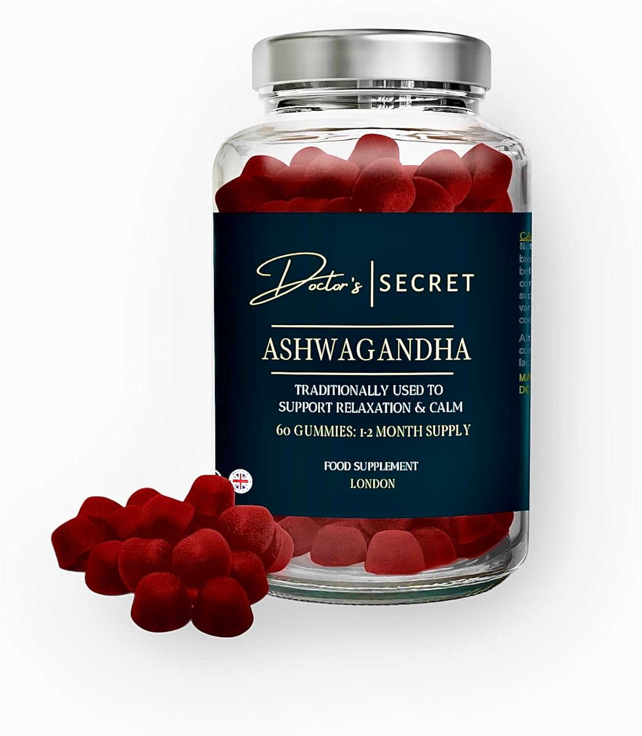 Doctor's Secret Ashwagandha Gummies | 5% Withanolides | Vegan | Natural Food Supplement Used to Support Stress, Anxiety, Sleep and Mental & Physical Performance | Non-GMO | Made in The UK